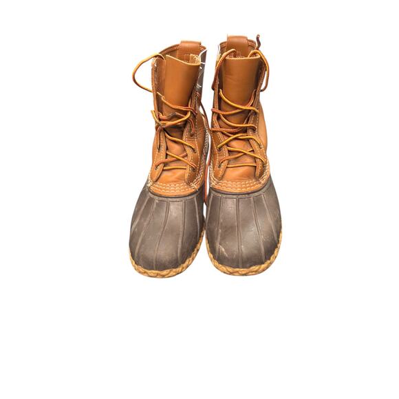 L.L. Bean Waterproof Brown Outdoor Waterproof Rubber Bean Duck Rain Boots Size 9 - Picture 1 of 9